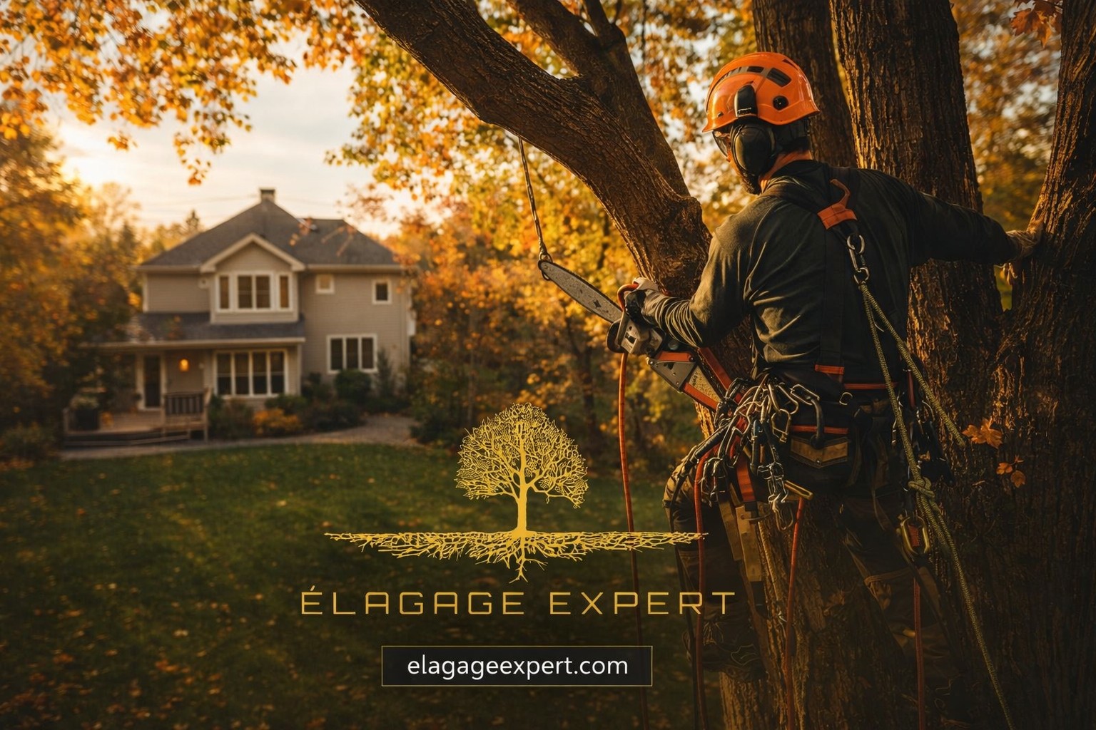 Élagage arbres Laval par un arboriculteur professionnel sur un érable résidentiel