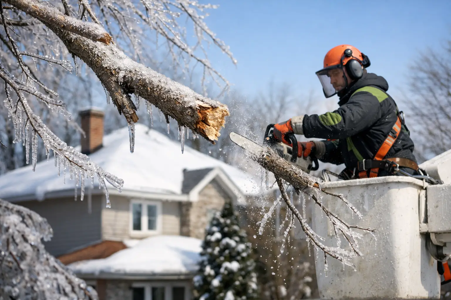 Élagage après verglas pour protéger votre maison