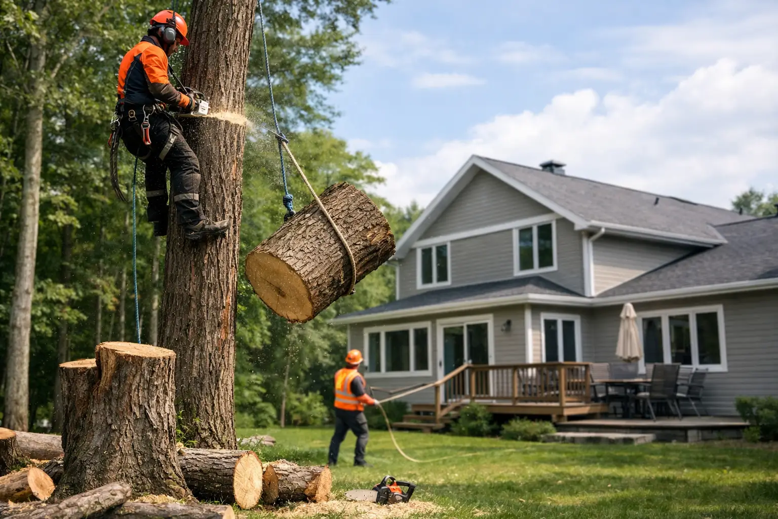 Meilleures pratiques d’abattage près d’une maison