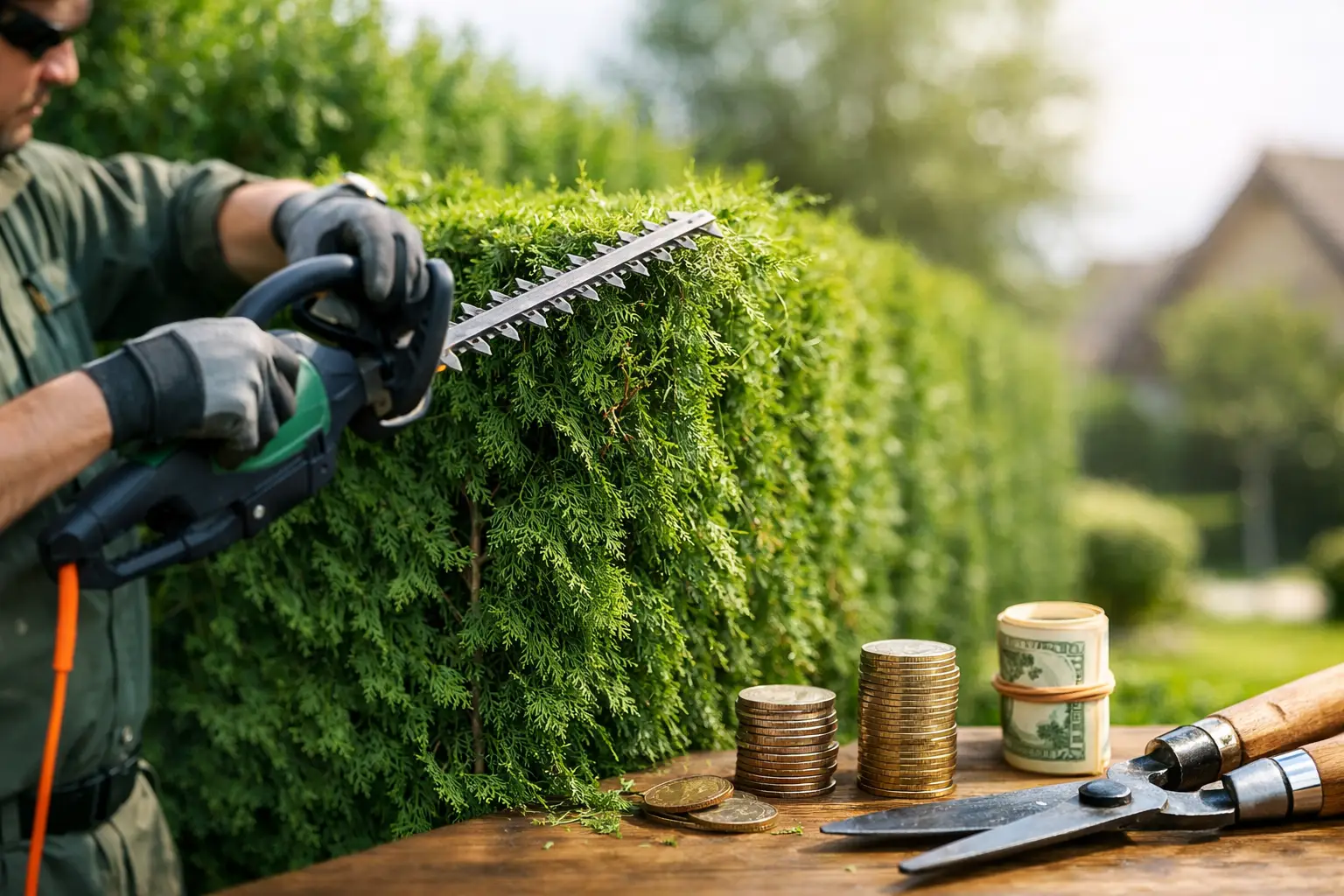 Taille de haie de cèdre : prix et budget