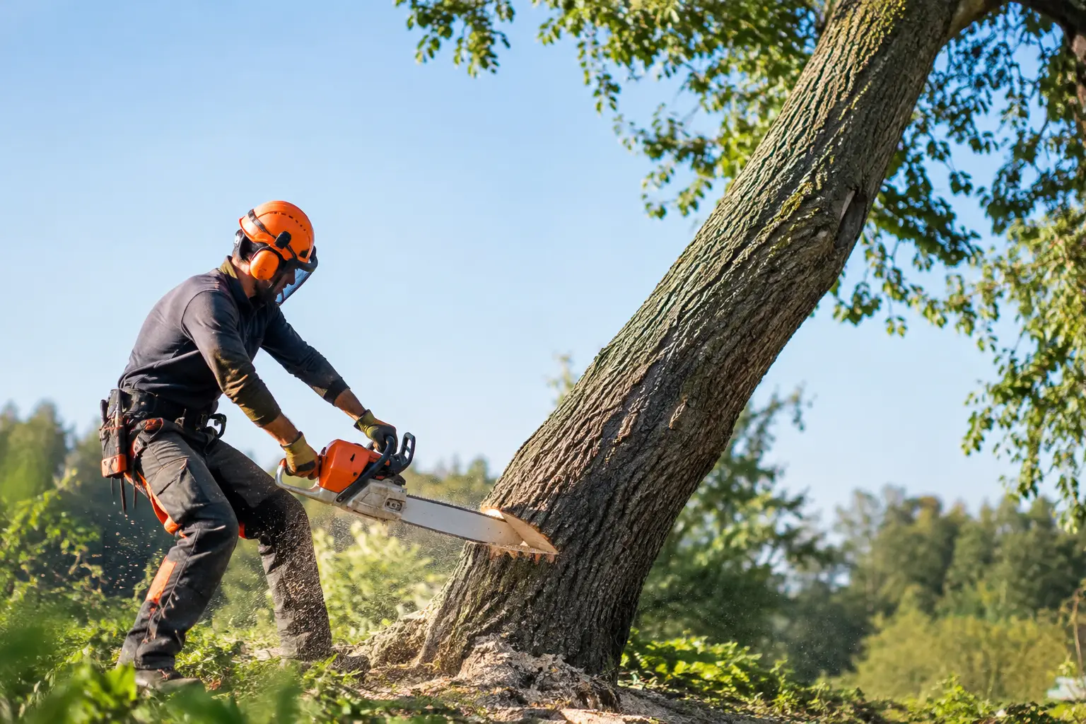 Guide d’abattage d’un arbre incliné en sécurité