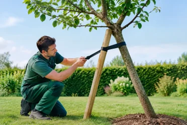 Comment stabiliser un arbre penché sans risque
